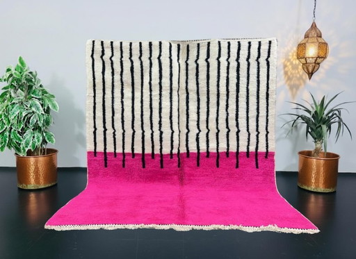 Wunderschöner rosa Wollteppich, 200 cm x 300 cm