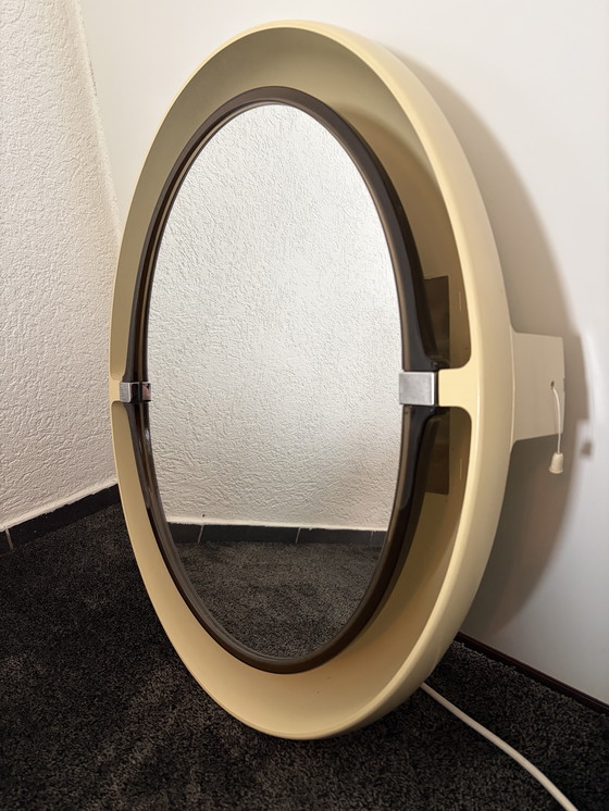 Image 1 of Allibert ovale verlichte spiegel 1970’s