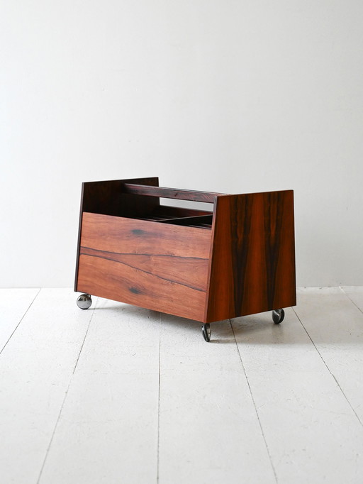 Porte-revues scandinave en bois de rose des années 1960
