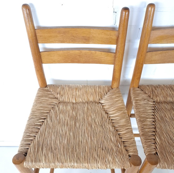 2x Vintage Barstools Minimalist Mid Century Modern 70s – Wicker, Wood (photo 7 of 10)