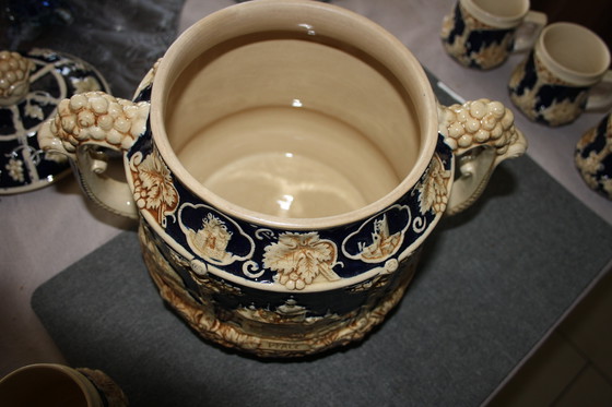 Image 1 of Juego de cuencos de cerámica antiguos con motivo del Palatinado: rareza y decoración, incluye 6 tazas