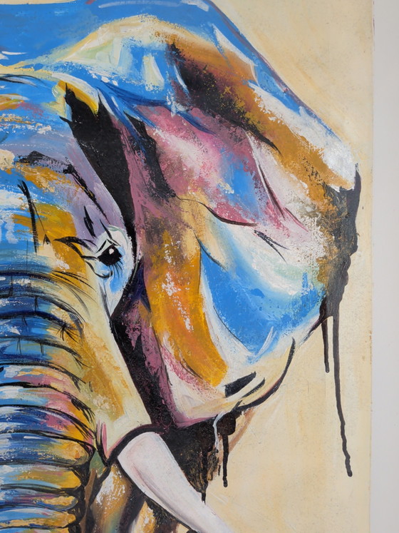 Image 1 of Painting of colorful elephant