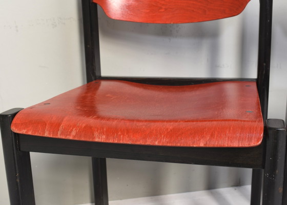 14x Italian Postmodern Stacking Chairs in Sottsass Memphis Style - Italy, 1970's, Dining chairs, Metal, Red (photo 10 of 20)