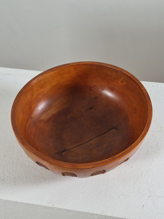 Cuenco antiguo tallado a mano firmado 1930 Scandi – Madera (photo 5 of 14)