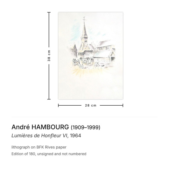 Image 1 of André HAMBOURG Litografía Luces de Honfleur VI 1964