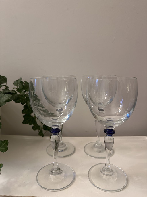 Set di 4 bicchieri da vino in cristallo