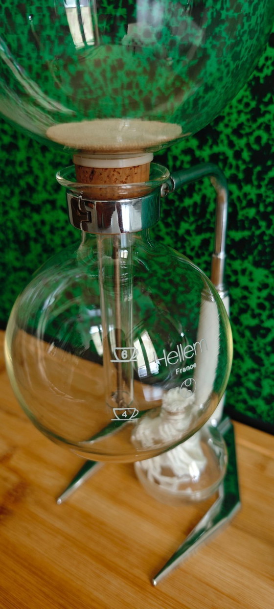 Image 1 of Cafetière à siphon Hellem France vintage — 4/6 tasses — dans sa boîte d'origine, jamais utilisée