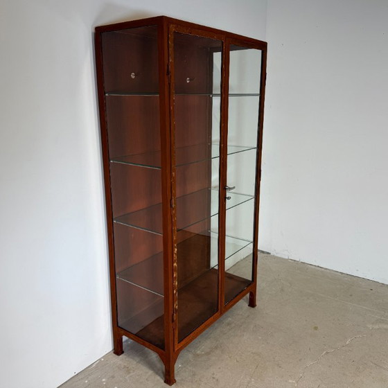 Image 1 of Vintage man cave doctor's display case with rust treatment