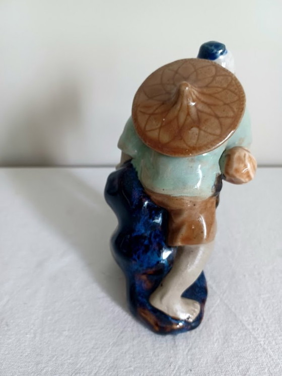 Image 1 of Vintage Shiwan Art Pottery - Trio Chinese Mudmen / Geglazuurde keramiek ('70-'80)