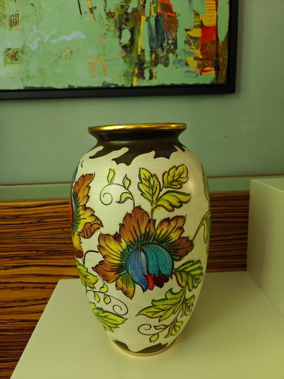 Image 1 of Grote Vintage Design Vaas van Hubert Bequet België – 1950s