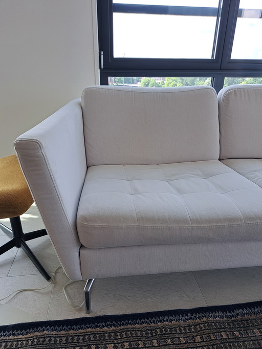 BoConcept 3-zits bank model Osaka in wit/ licht grijze stof