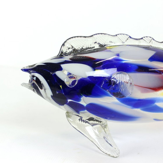 Image 1 of Large Colorful Glass Fish Statue, Czechoslovakia 1960s