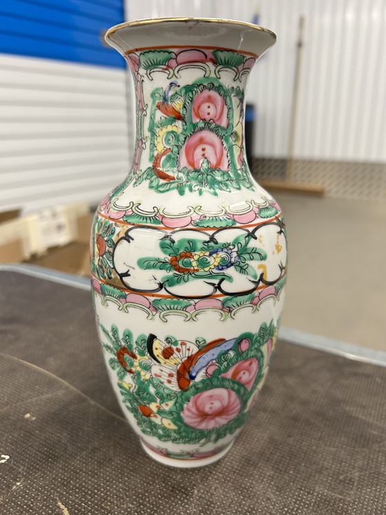 Image 1 of Mooie Chinese Famille rosé vaas dat 1880-1920