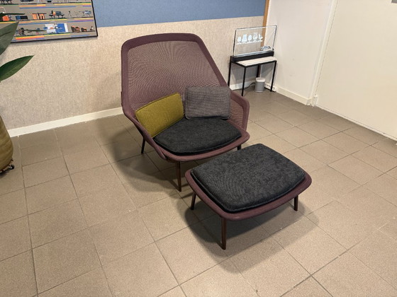 Vitra | Bouroullec | Slow Chair + Ottoman | Viola | 1 pezzo – Sedie e poltrone, Metallo, Tessile (photo 2 of 9)