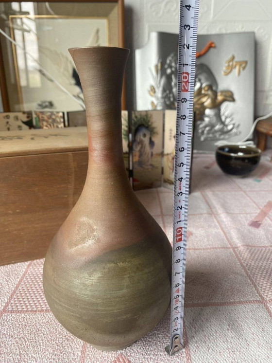 Image 1 of Antieke Japanse Bizen Ware vaas in doos