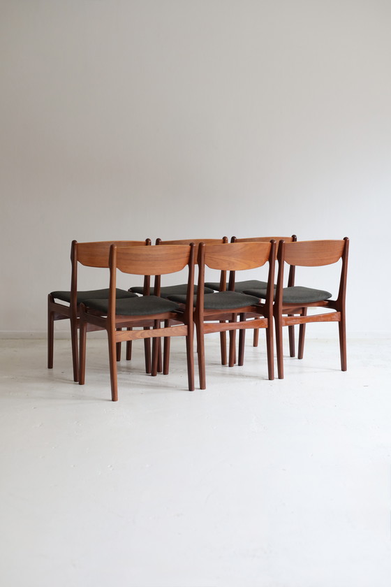 Image 1 of Set di 6 sedie da pranzo, Erik Buch, anni '50/'60