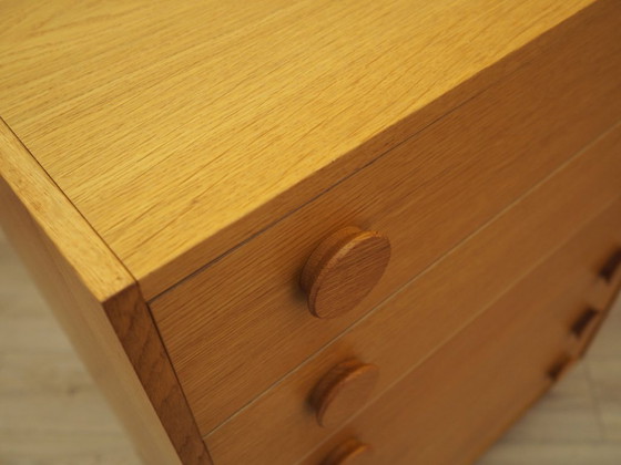 Danish chest of drawers in ash veneer, six drawers, 1970s, Wood, Yellow (photo 11 of 15)