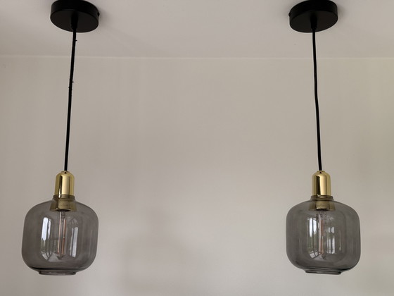 Image 1 of 2x Amp lamp rook/messing Norman Copenhagen