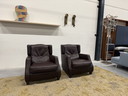2 Natuzzi Amadeus armchair brown leather