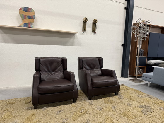 Image 1 of 2 Natuzzi Amadeus Sessel, braunes Leder