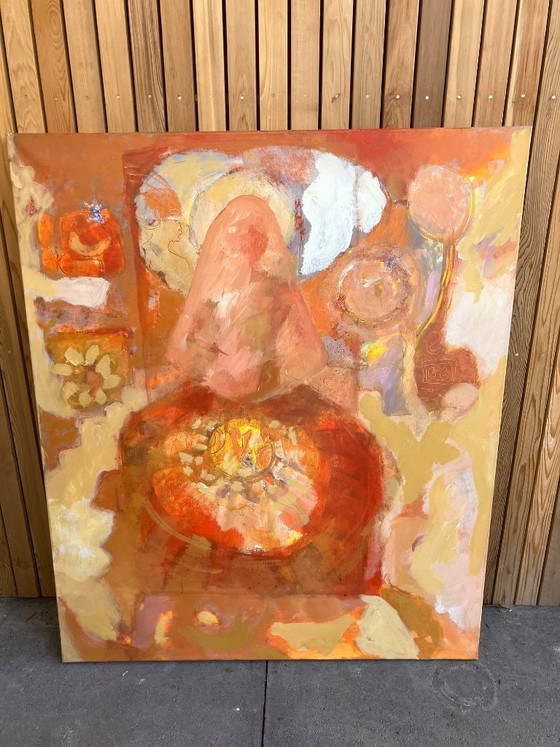 Image 1 of Peinture de H. van Hemert - composition abstraite 100 x 120 m