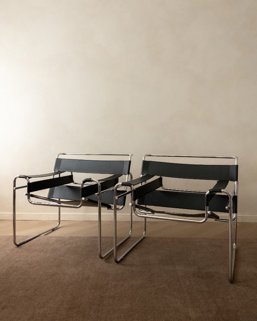 Sillones Wassily B3 de Marcel Breuer para Knoll International, años 70, juego de 2