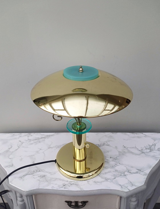 Image 1 of Vintage Banker's mushroom lamp