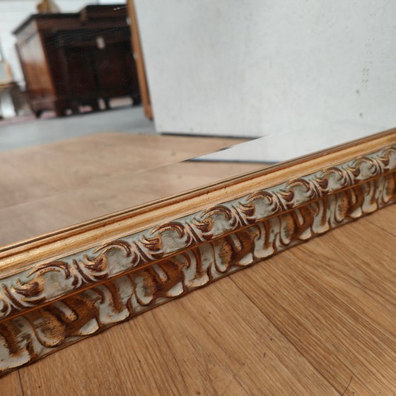 Image 1 of Vintage goudkleurige facet geslepen Regency spiegel schouwspiegel