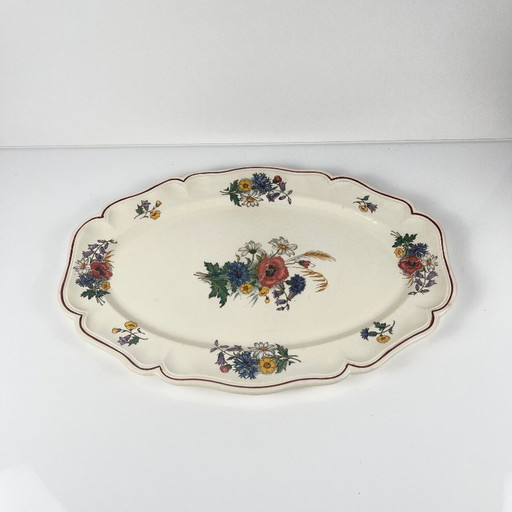 Large "Agreste" platter from Sarreguemines, early 20th century.