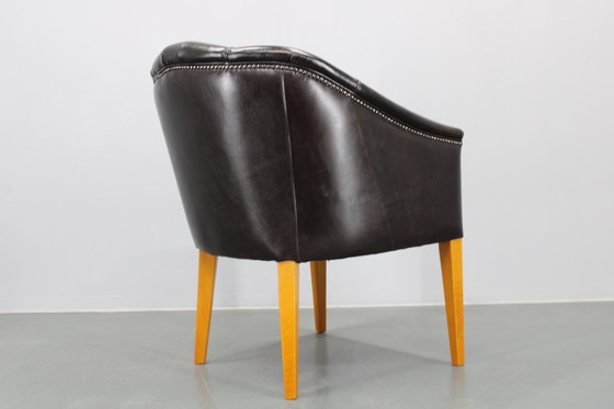 Image 1 of Vintage leren fauteuil, Tsjecho-Slowakije
