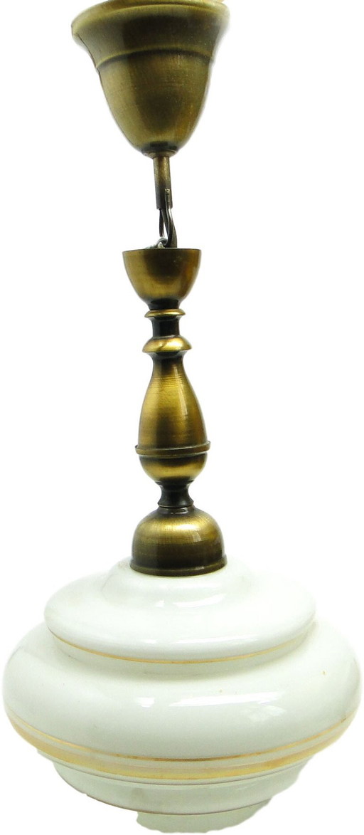 Mid-Century Modern Pendant Lamp From Polam, 1970s – hanglampen, Glass, Metal
