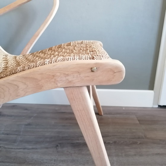 Image 1 of Mid Century Fauteuil Met Zitting Van Zeegraskoord