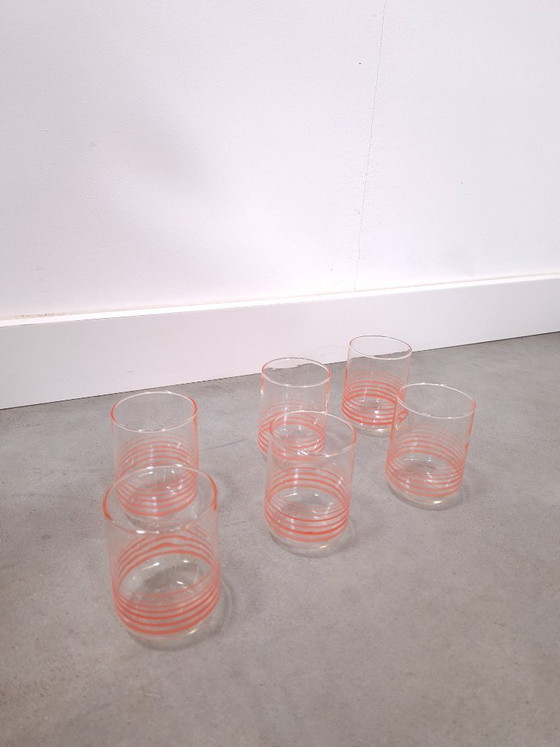 Image 1 of Set di bicchieri con strisce arancioni Jena Glas