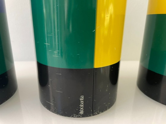 Image 1 of Set van 3 vintage retro Brabantia voorraadpotten – Memphis style jaren 80