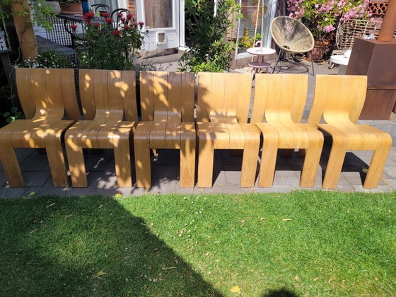 Image 1 of 6 Gijs Bakker strip chairs and table