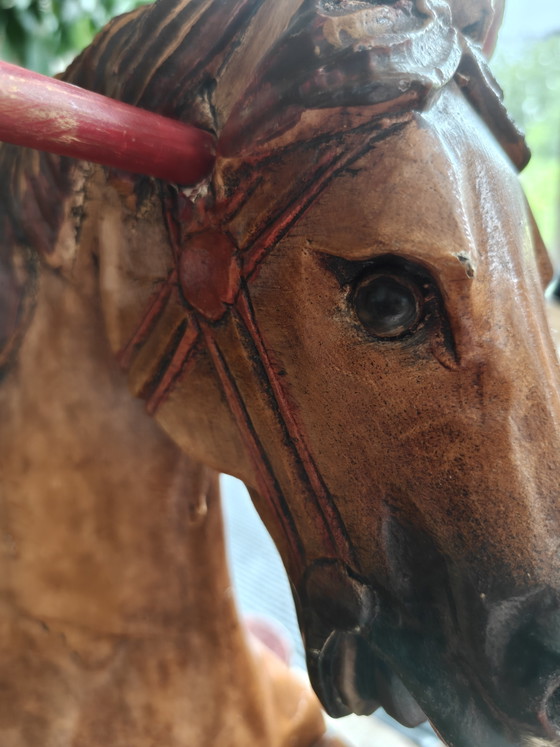 Image 1 of Vintage Scandinavian Wooden Rocking Horse
