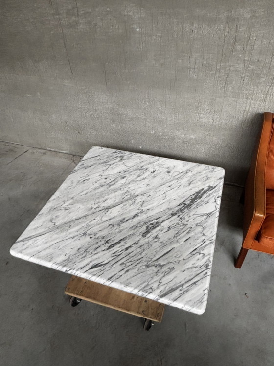 Image 1 of 1980s carrara marble coffee table 