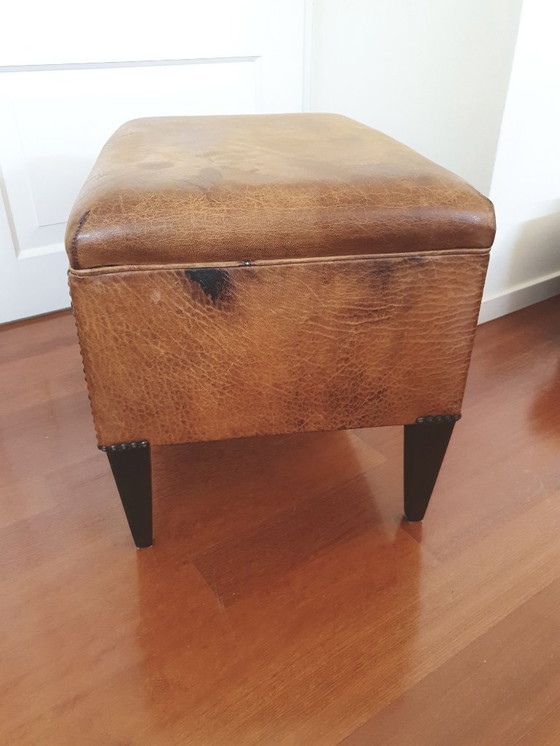Image 1 of Leather Hocker (rectangular)