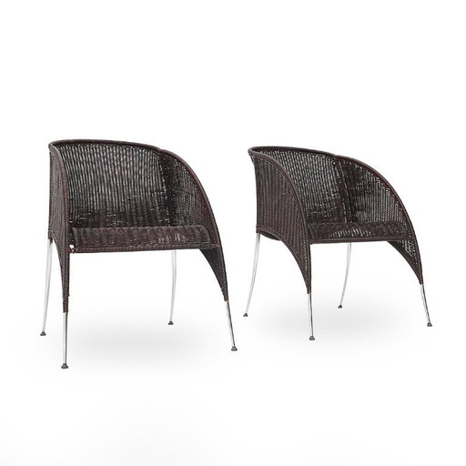 Paar "Woogie-Chair" Sessel von Joey Mancini für Bonacina, 1990er Jahre