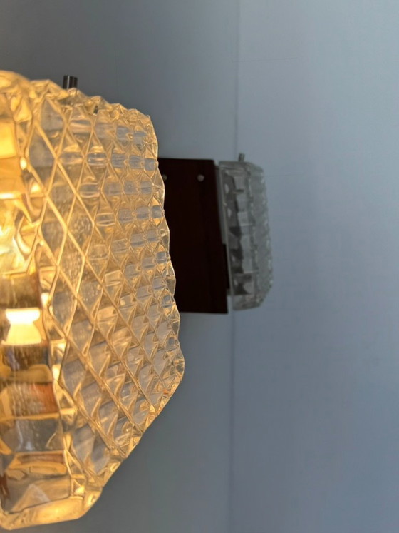 Een paar vintage wandlampen van hout en gehard glas, Frankrijk, 1970 (photo 9 of 9)