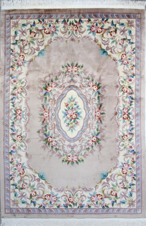 Tappeto moderno originale annodato a mano in stile cinese antico di Pechino, 315 x 212 cm, ottime condizioni.