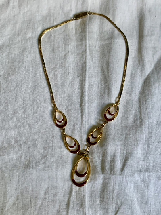 Guy Laroche Necklace, 1970s/80s, Cherry Red Enamel in Gold Plated – Gifts, Other (photo 6 of 8)