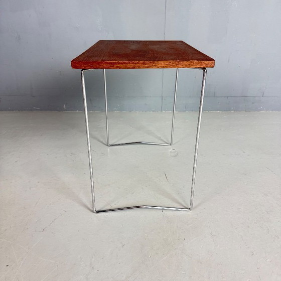 Image 1 of Mesa auxiliar Tomado teca-cromo