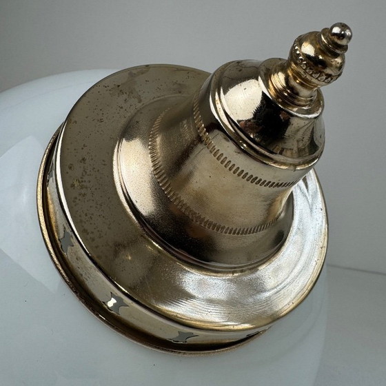 Image 1 of Lampada a sospensione vintage in vetro opalino, 23 cm XL