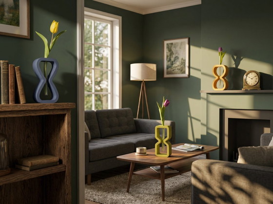 Image 1 of Relojes de arena atemporales (juego de 3 jarrones tallados)