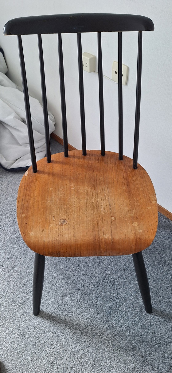 Vintage Fanett Spijlenstoel Van Ilmari Tapiovaara – Eetkamerstoelen, Wood (photo 4 of 5)