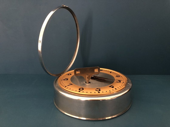 Image 1 of Vintage JAZ “TAMPIC” wandklok – Frans design uit de jaren 50 (mid-century) – Mechanisch uurwerk met 8 dagen gangreserve