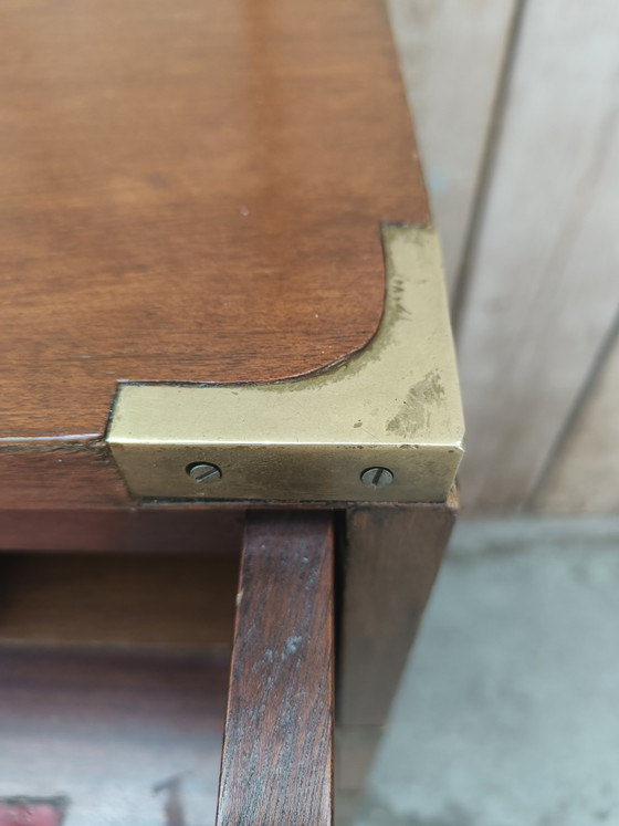 Cassettiera da scrivania antica vintage della Marina Militare Inglese – Scrivanie, Leather, Wood (photo 9 of 15)