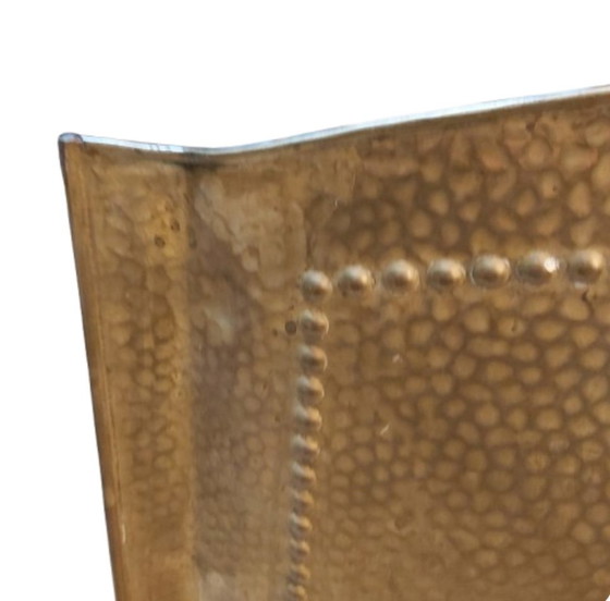 Image 1 of Art Deco fireplace screen copper brass hammered