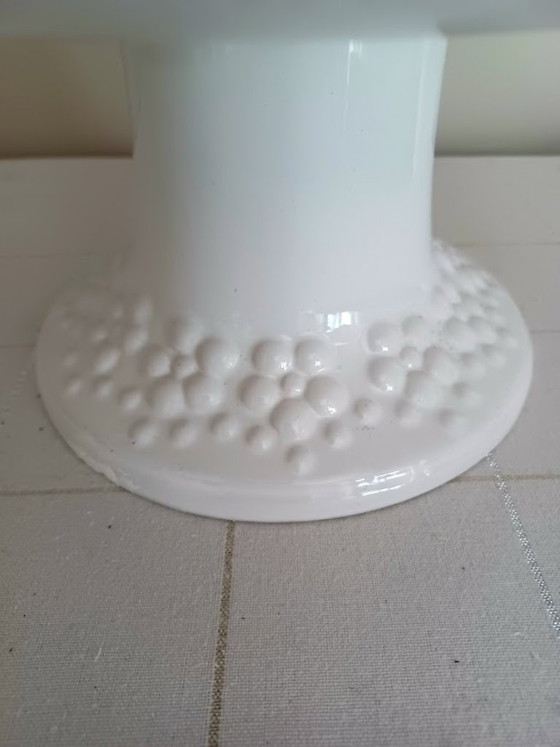 Image 1 of Italian Ceramic Centerpiece on Base – Sculptural Relief & Bow Motif – 60s/80s